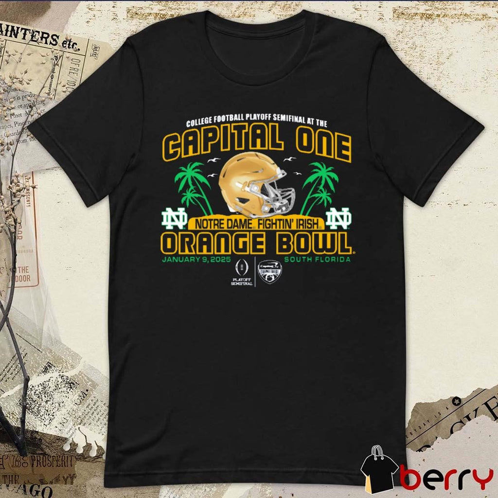 Notre Dame Fighting Irish College Football Playoff Semifinal At The Capital One Orange Bowl Jan 9 Art Deco Helmet NCAA t-shirt