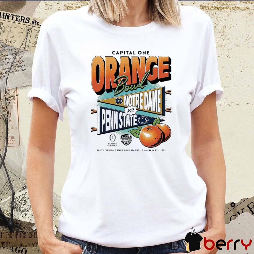 Notre Dame Fighting Irish Vs Penn State Nittany Lions 2025 College Football Playoff Capital One Orange Bowl Head-To-Head Jan 9th t-shirt