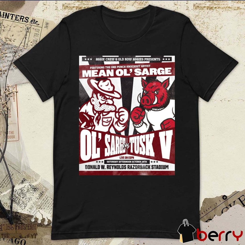 Ol’ Sarge Vs Tusk V October 18th 2025 Donald W. Reynolds Razorback Stadium Poster t-shirt