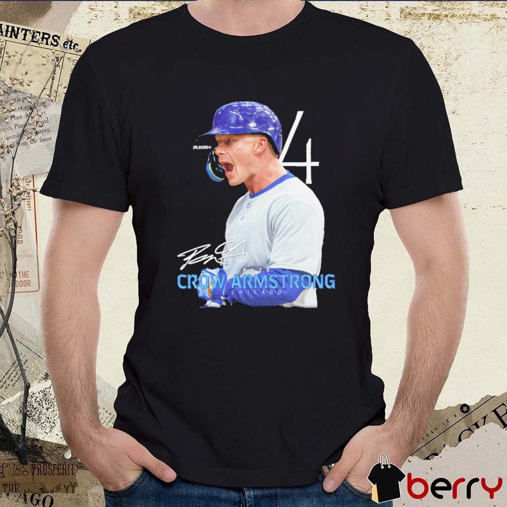 PCA Pete Crow-Armstrong #4 Chicago Cubs MLB Signature Portrait 2025 t-shirt