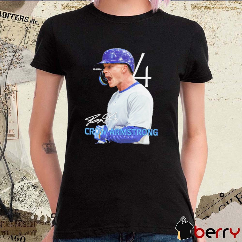 PCA Pete Crow-Armstrong #4 Chicago Cubs MLB Signature Portrait 2025 t-shirt