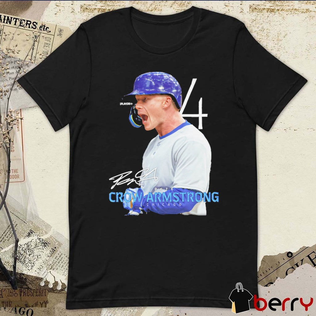 PCA Pete Crow-Armstrong #4 Chicago Cubs MLB Signature Portrait 2025 t-shirt