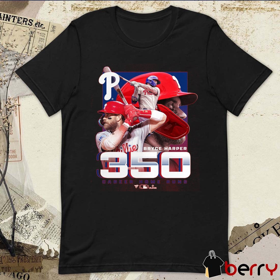 Philadelphia Phillies MLB Bryce Harper 350 Career Home Runs Graphic t-shirt