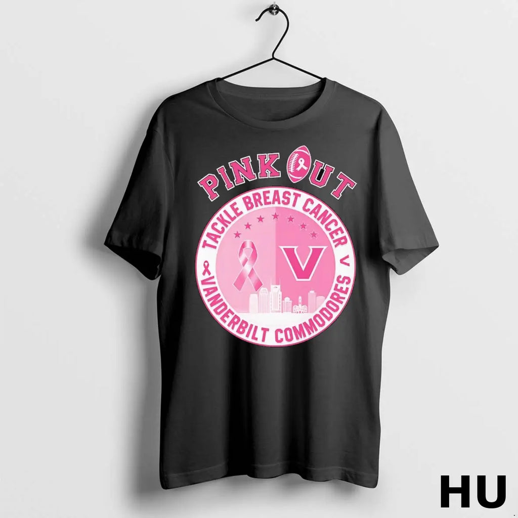 Official Pink Out Tackle Breast Cancer Vanderbilt Commodores T Shirt