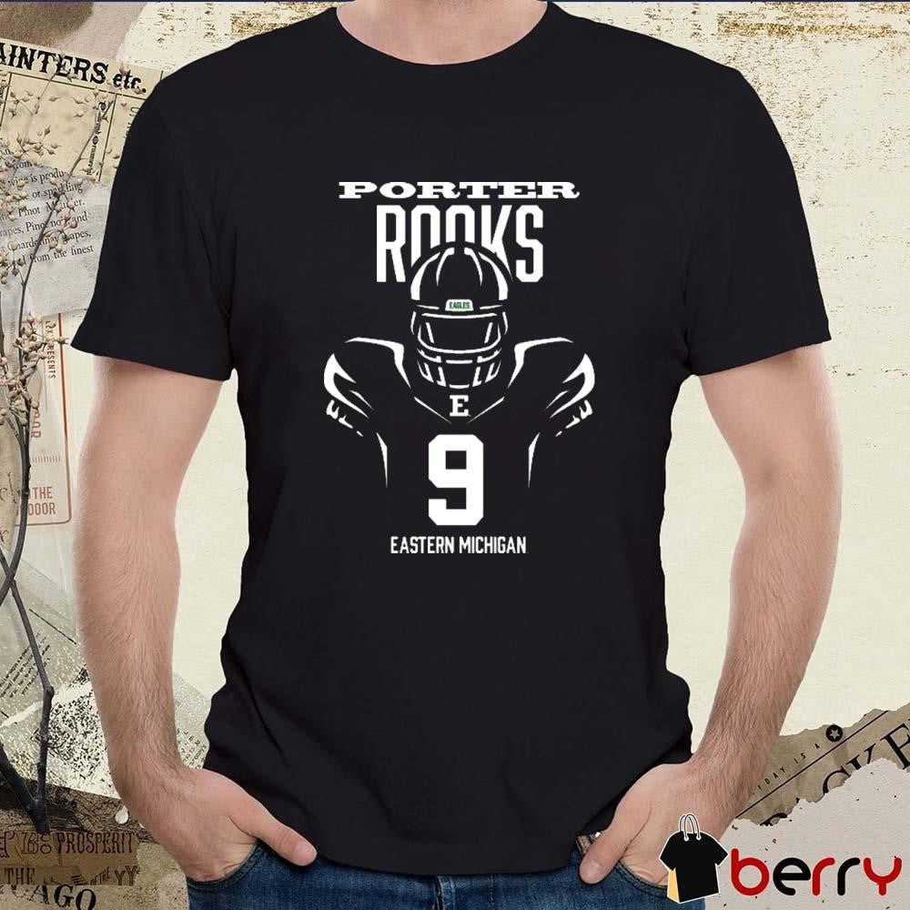 Porter Rooks #9 Eastern Michigan Football Green Endzone t-shirt