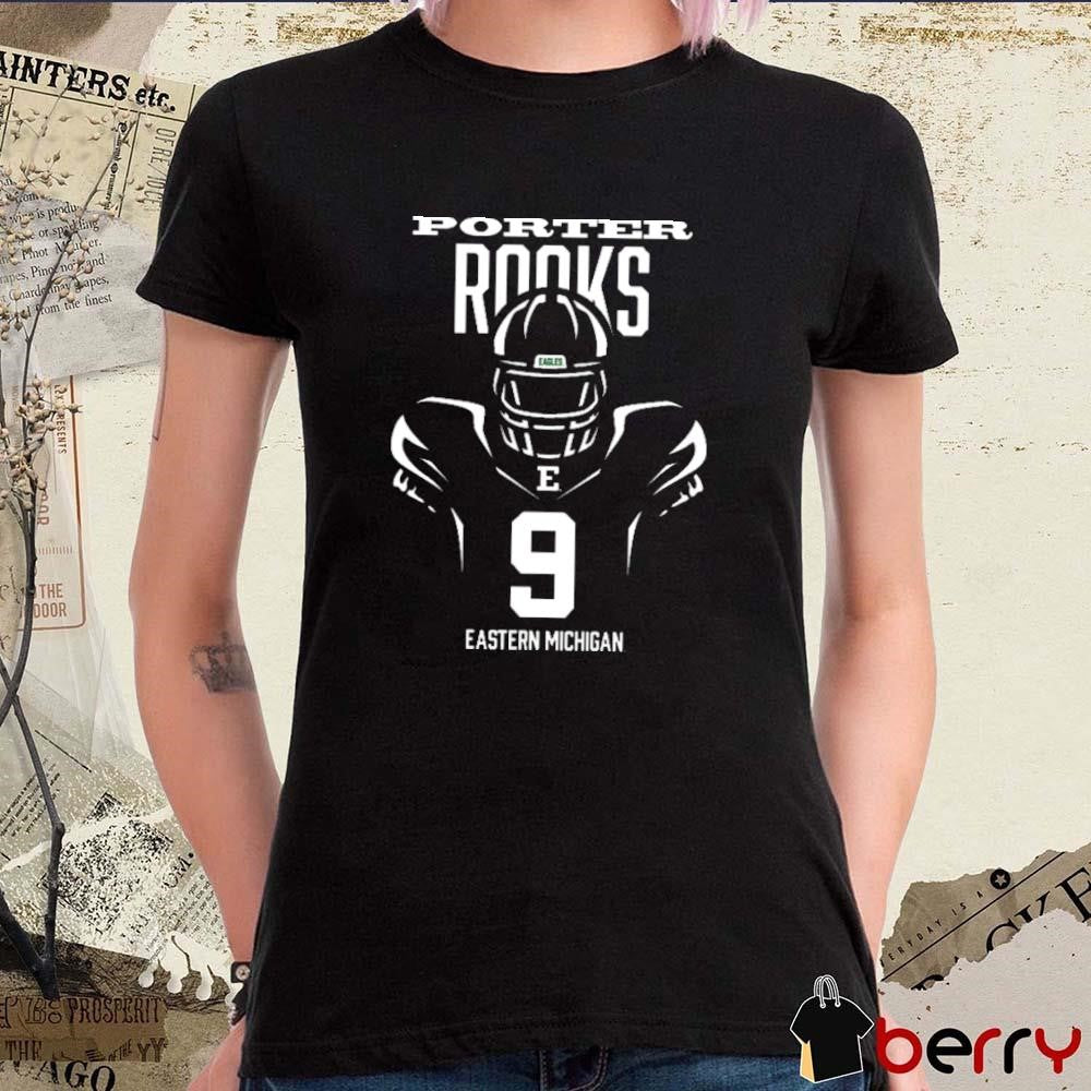 Porter Rooks #9 Eastern Michigan Football Green Endzone t-shirt