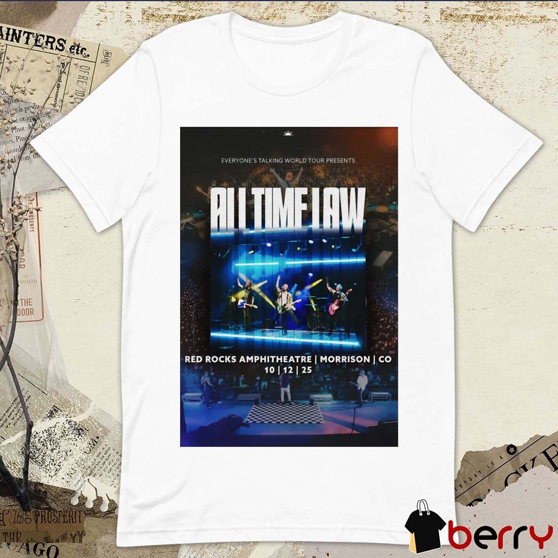 Poster All Time Low Red Rocks Amphitheatre Morrison CO On October 12 2025 t-shirt