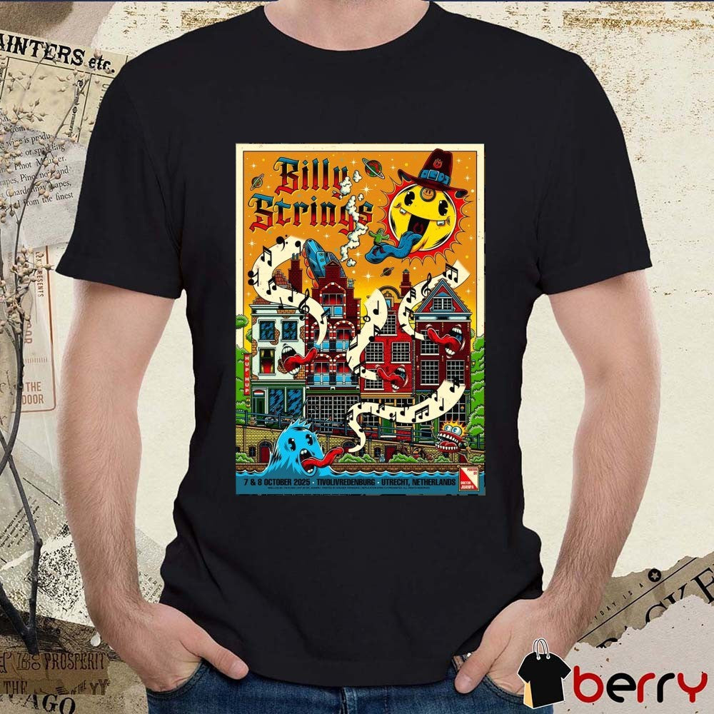 Poster Billy Strings October 7-8 2025 TivoliVredenburg in Utrecht Netherlands t-shirt