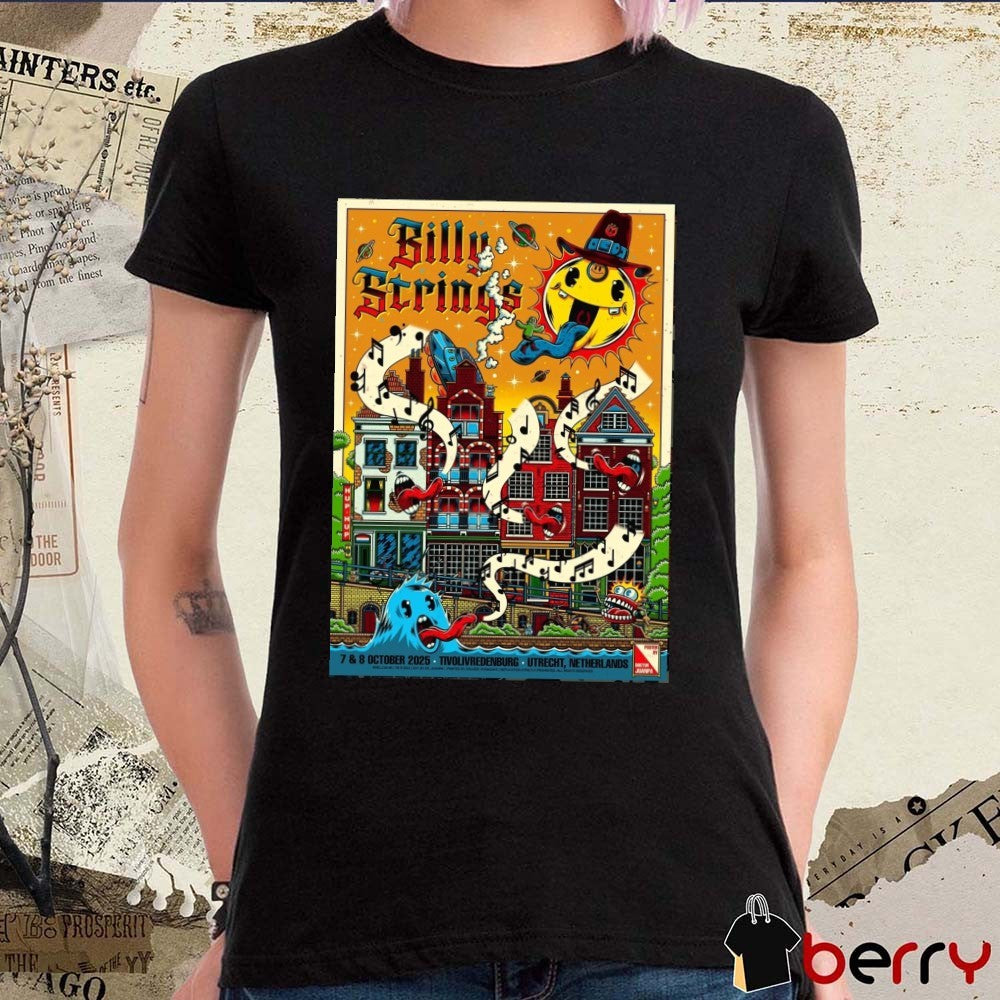 Poster Billy Strings October 7-8 2025 TivoliVredenburg in Utrecht Netherlands t-shirt