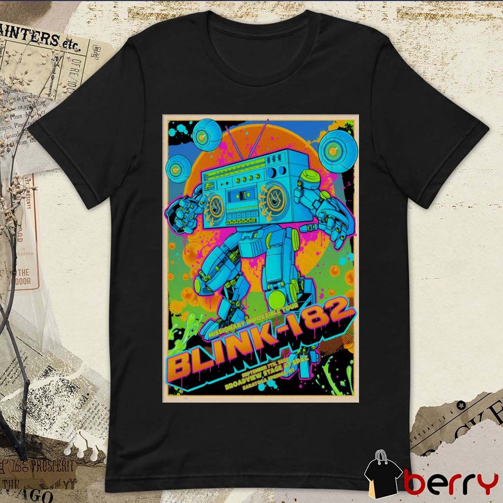 Poster Blink 182 Missionary Impossible Tour Broadview Stage at SPAC On September 7 2025 t-shirt