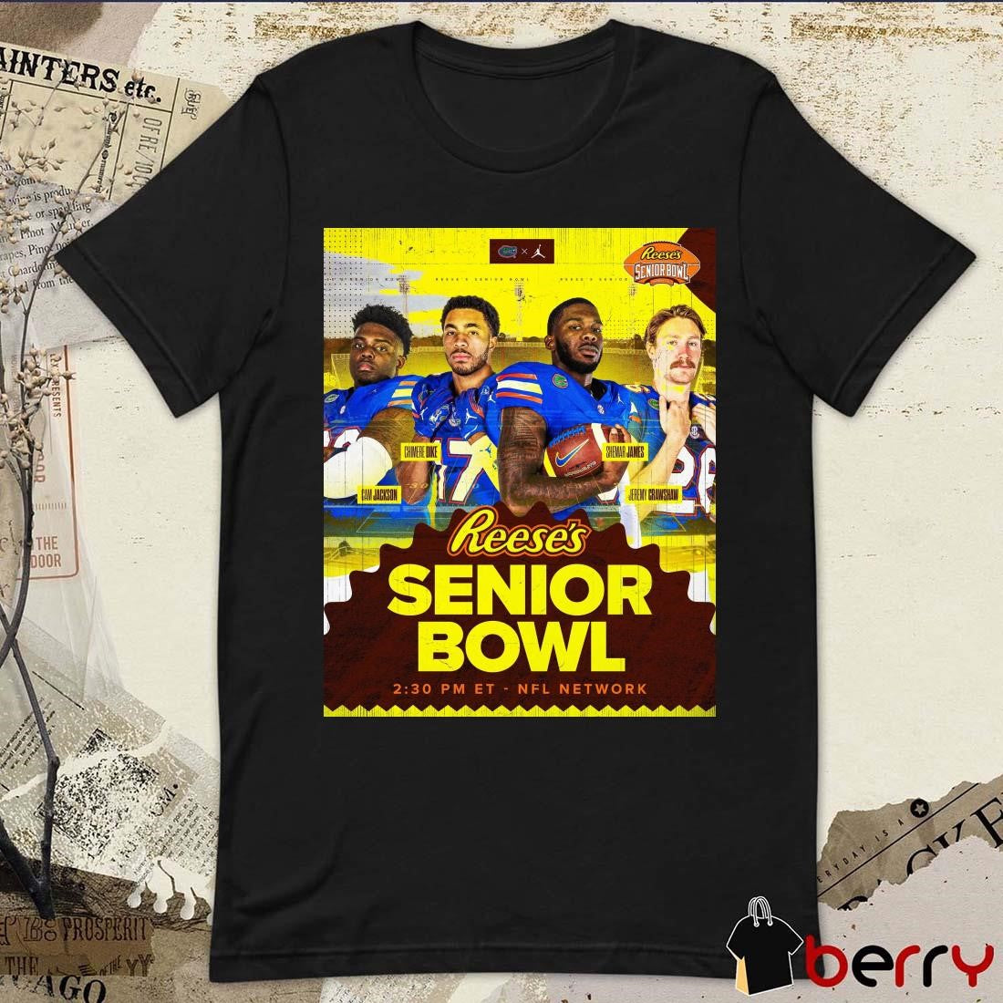 Poster Florida Gators Football Dike Jackson James Crawshaw 2025 Reese’s Senior Bowl Mobile AL t-shirt