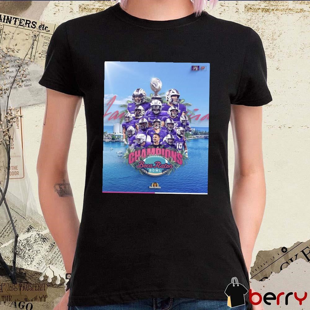 Poster James Madison Dukes Vs Western Kentucky Hilltoppers Football Boca Raton Bowl Champions 2024 t-shirt