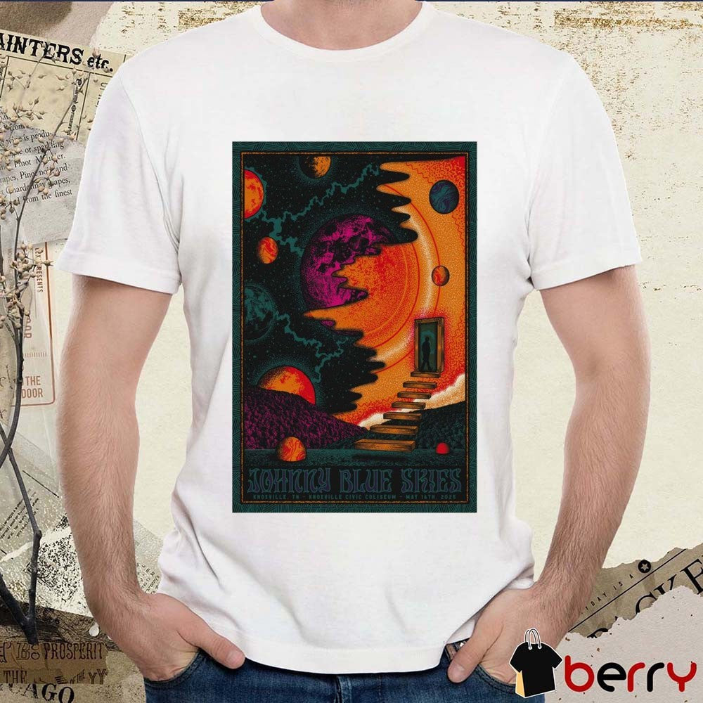 Poster Johnny Blue Skies Knoxville Civic Coliseum Knoxville TN May 16th 2025 Tour t-shirt