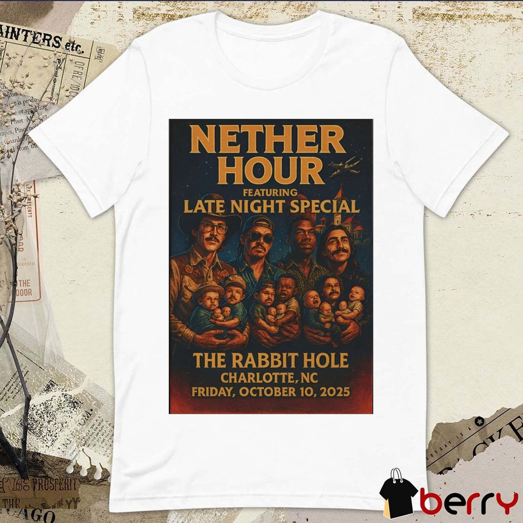 Poster Nether Hour The Rabbit Hole Charlotte, NC October 10 2025 t-shirt