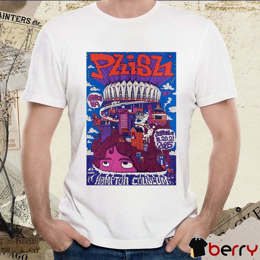 Poster Phish September 19-21 2025 Hampton VA Hampton Coliseum Event t-shirt