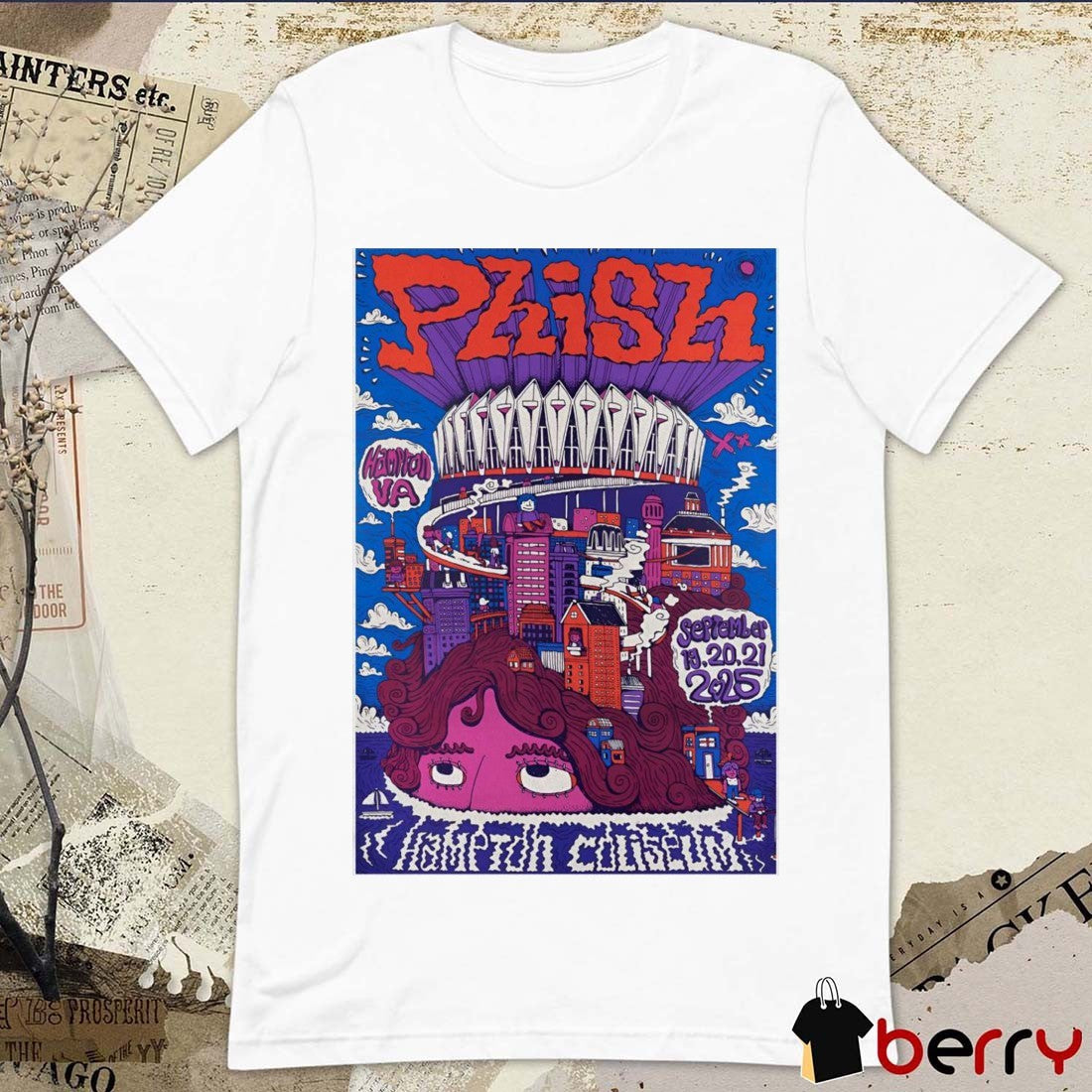 Poster Phish September 19-21 2025 Hampton VA Hampton Coliseum Event t-shirt