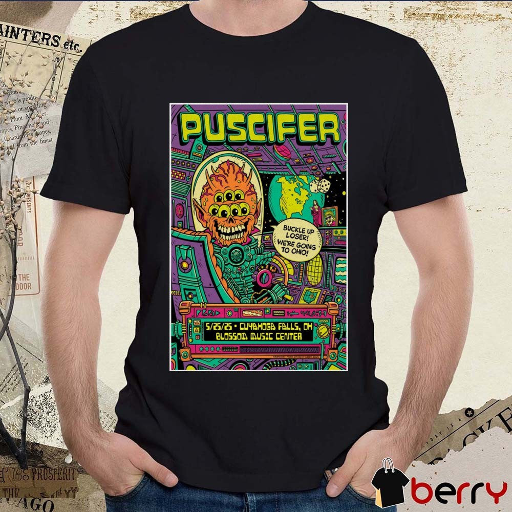 Poster Puscifer Blossom Music Center Cuyahoga Falls OH May 25 2025 Concert t-shirt