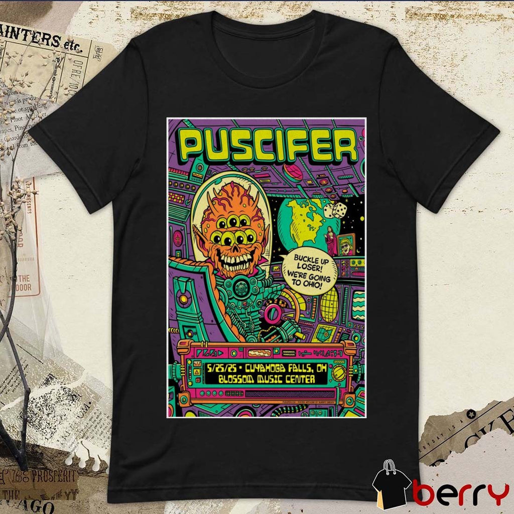 Poster Puscifer Blossom Music Center Cuyahoga Falls OH May 25 2025 Concert t-shirt