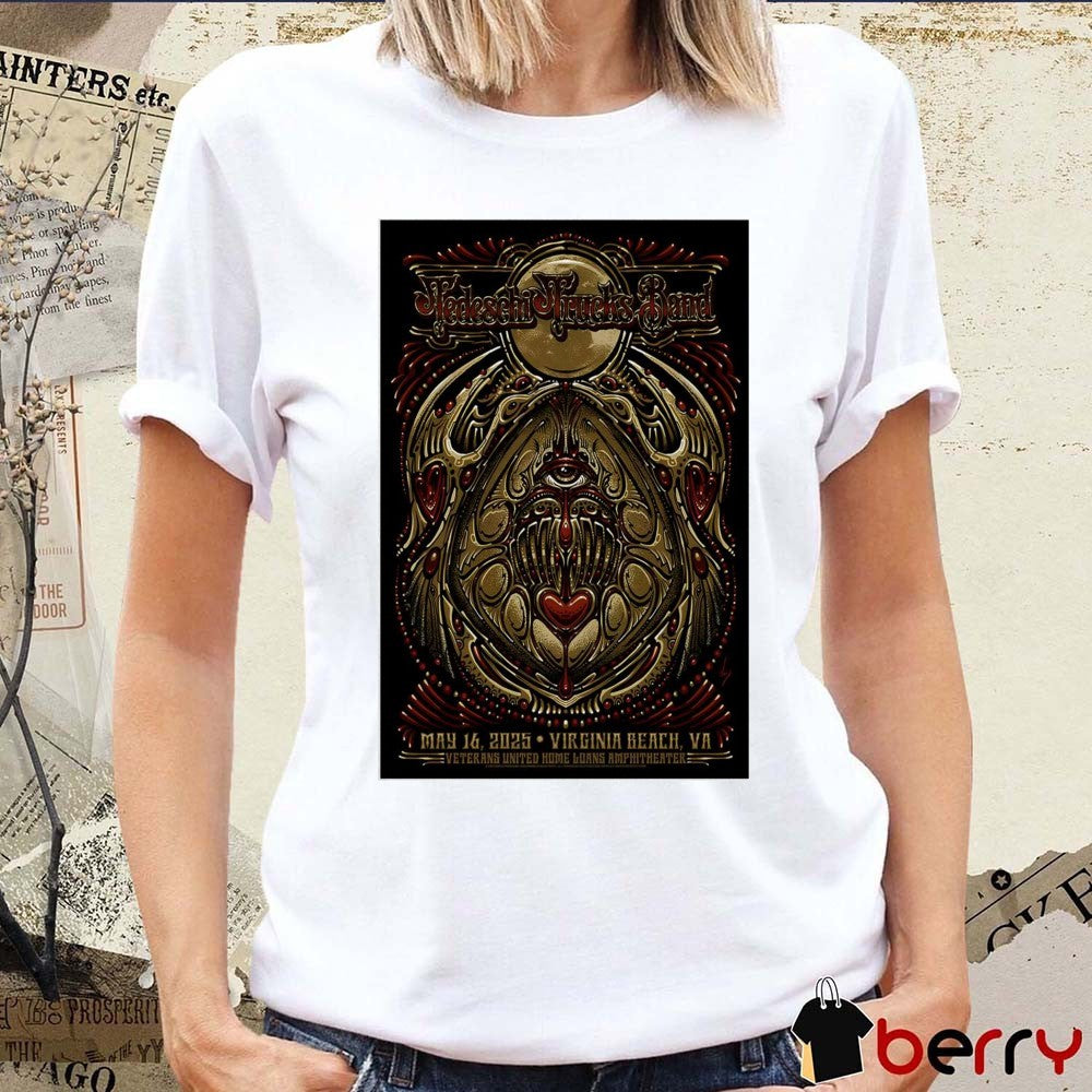 Poster Tedeschi Trucks Band Veterans United Home Loans Amphitheater Virginia Beach VA May 16 2025 Concert t-shirt
