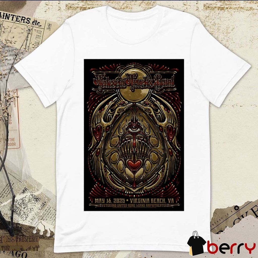 Poster Tedeschi Trucks Band Veterans United Home Loans Amphitheater Virginia Beach VA May 16 2025 Concert t-shirt