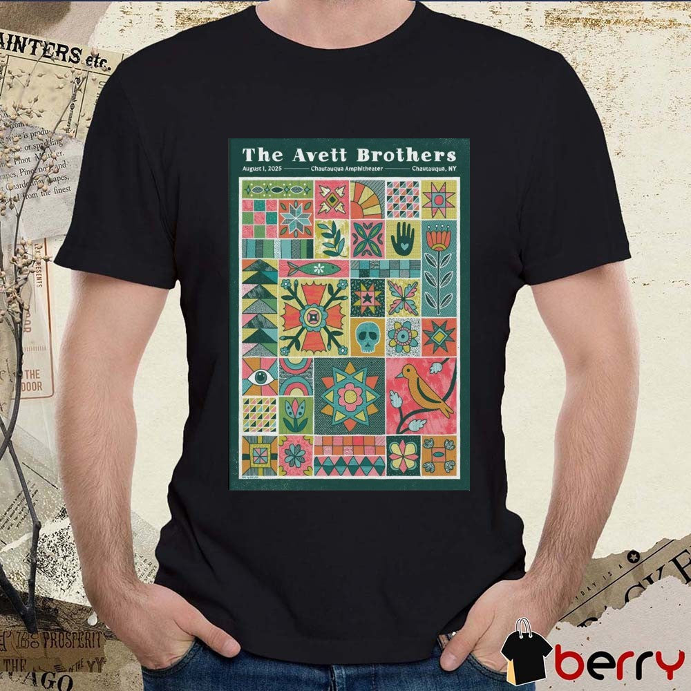 Poster The Avett Brothers August 1 2025 Chautauqua Amphitheater in Chautauqua NY t-shirt
