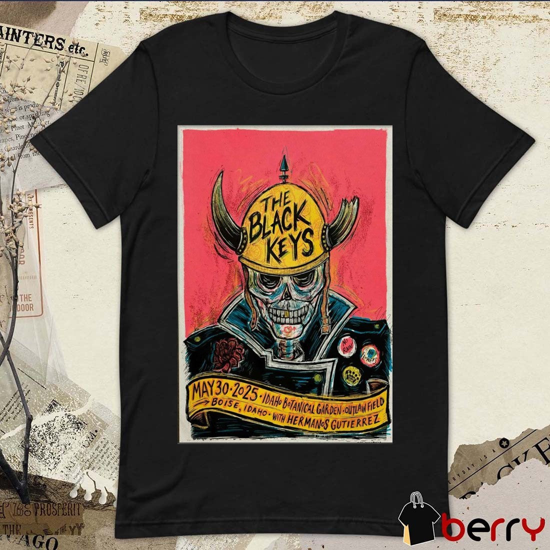 Poster The Black Keys On May 30 2025 In Boise ID Tour Idaho Botanical Garden Outlaw Field t-shirt