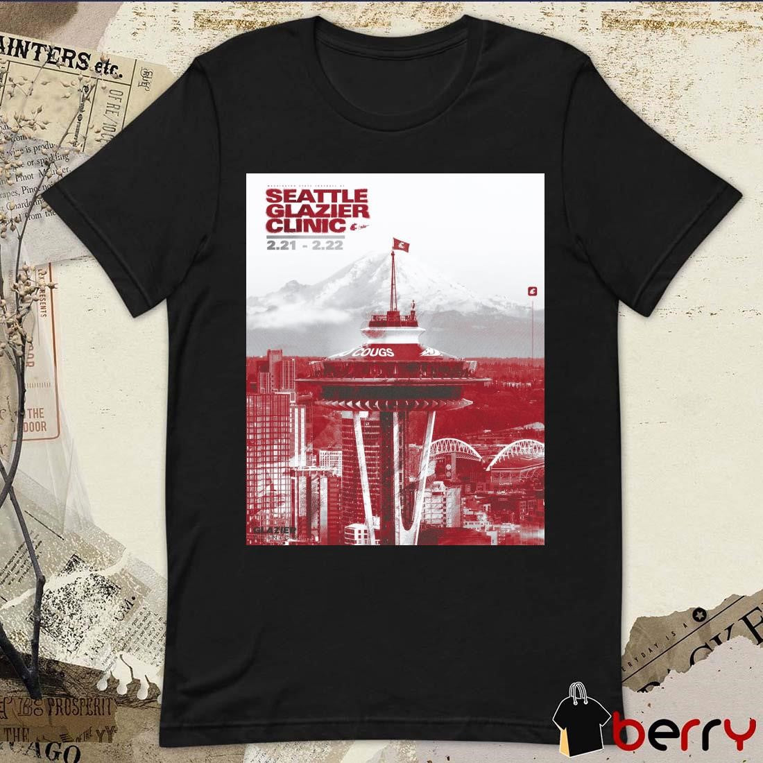 Poster Washington State Cougars football Seattle Glazier Clinic Feb 21 – 22 2025 t-shirt