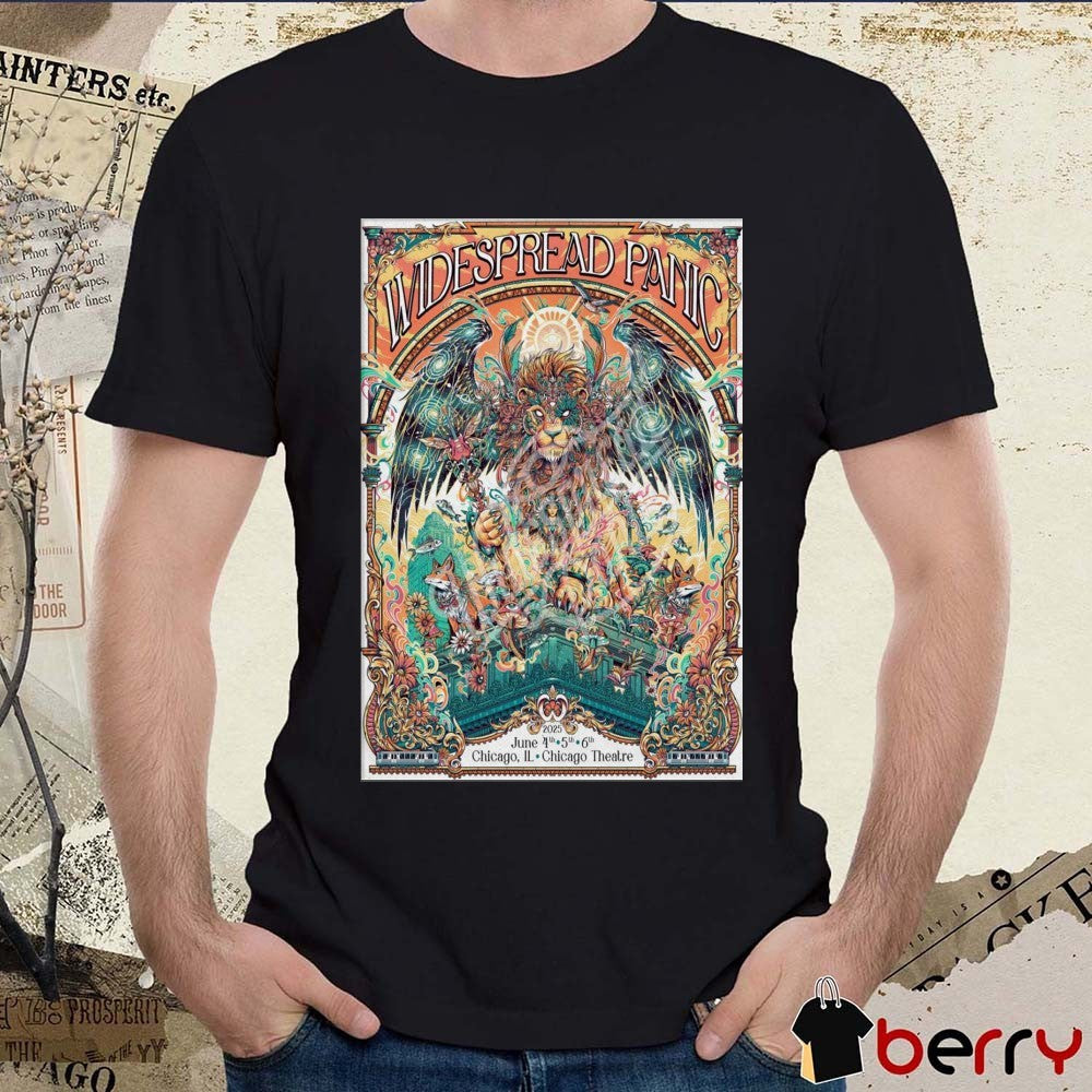 Poster Widespread Panic Chicago IL Chicago Theatre On June 4th-6th 2025 Tour t-shirt