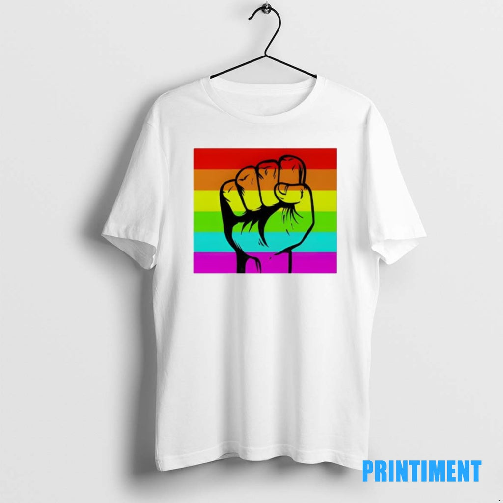 Official Rainbow Fist Lgbtq Pride Graphic Tee Sweater