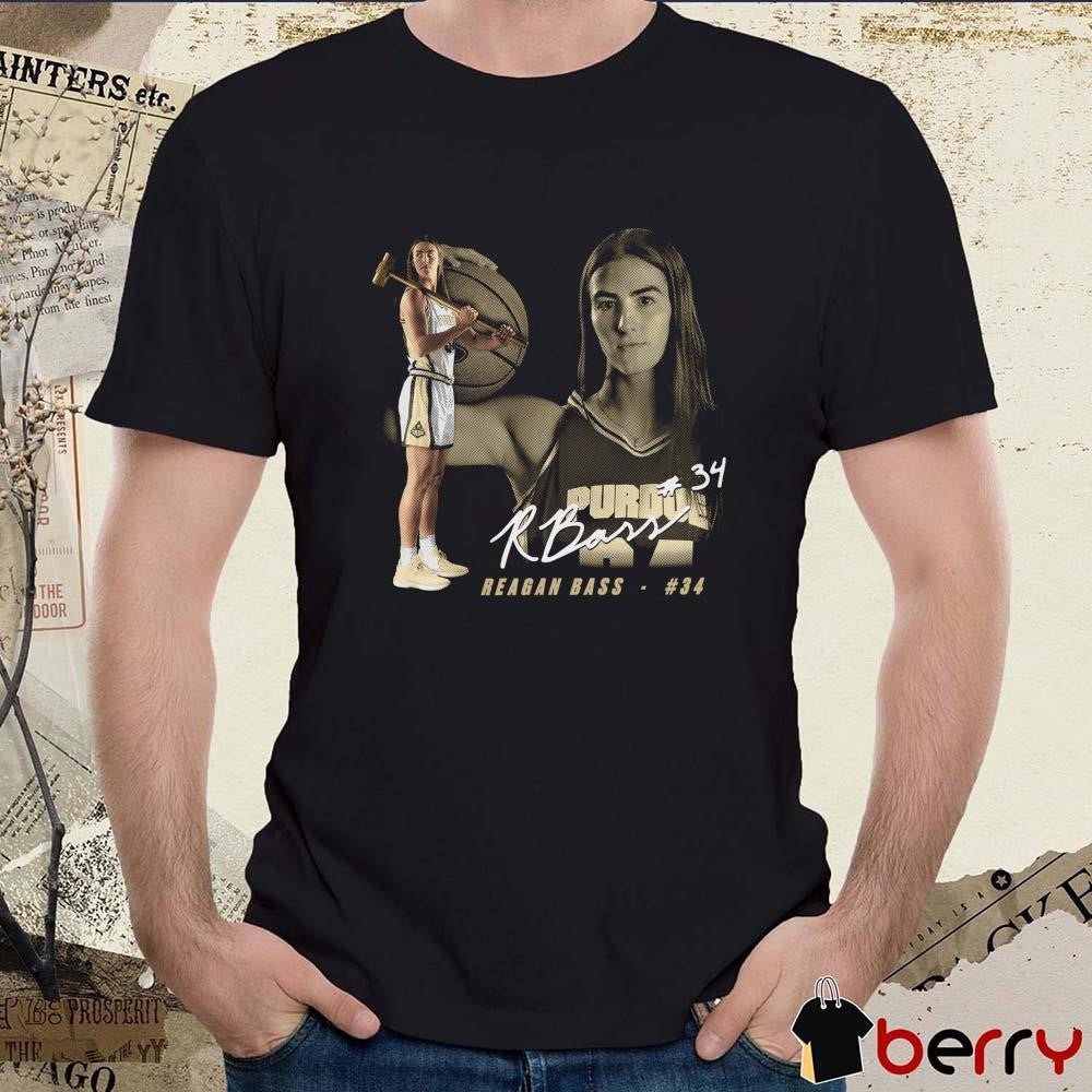 Reagan Bass Purdue Boilermakers Portrait Signature t-shirt