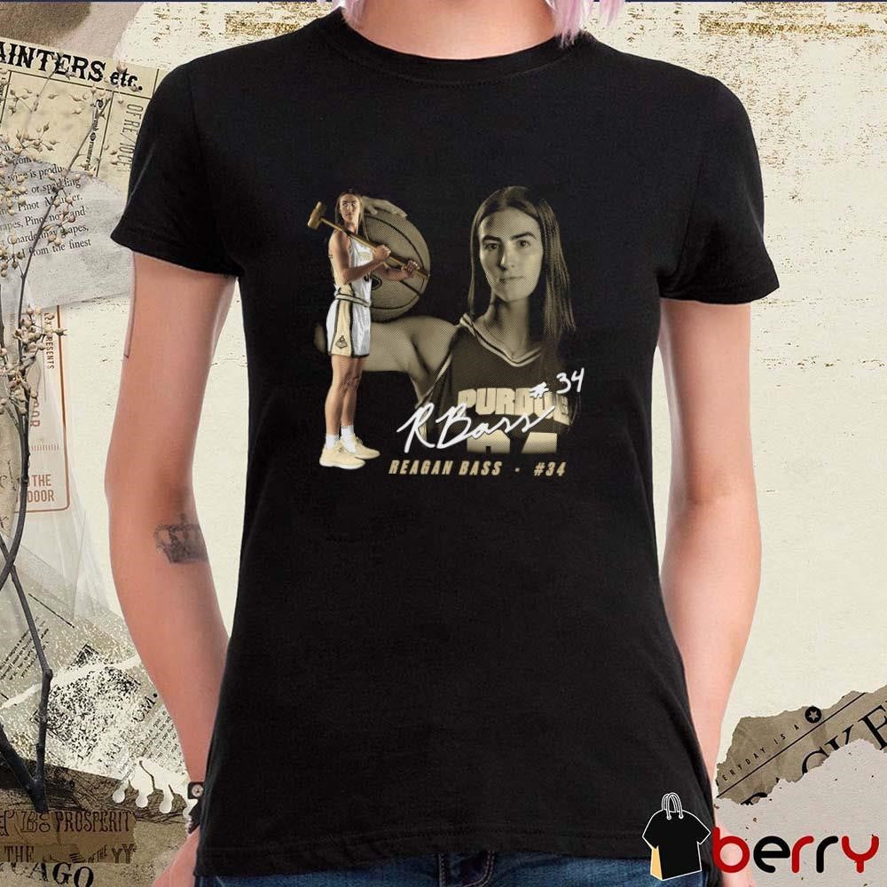 Reagan Bass Purdue Boilermakers Portrait Signature t-shirt