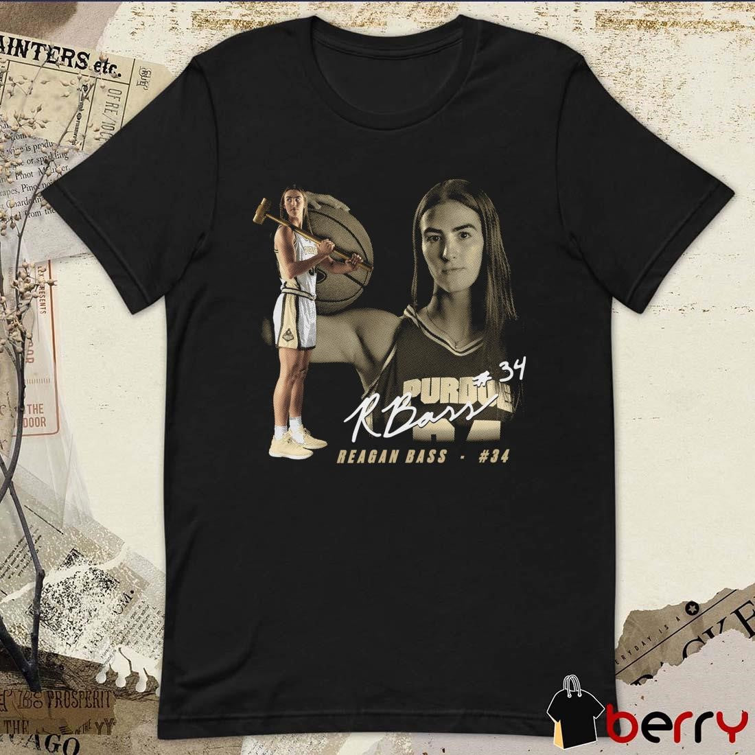 Reagan Bass Purdue Boilermakers Portrait Signature t-shirt