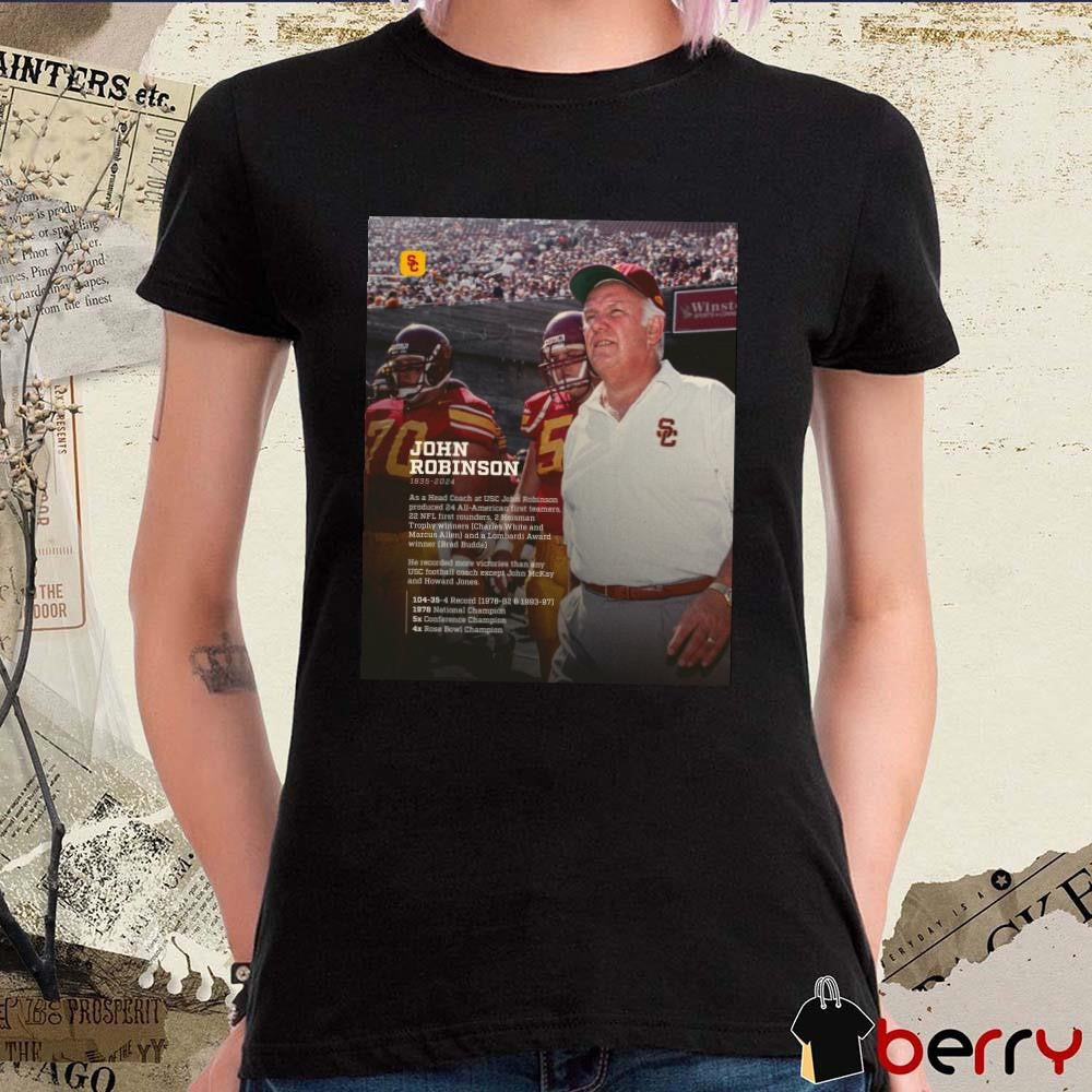 Rip Coach John Robinson Fight On Forever 1935-2024 Biography t-shirt