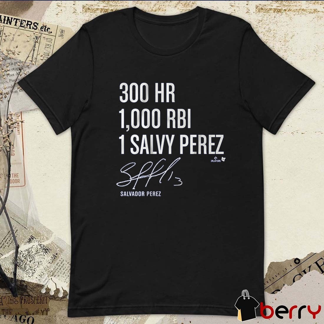 Salvador Perez 300 Homers 1,000 RBI 1 Salvy Perez Kansas City Royals Signature t-shirt
