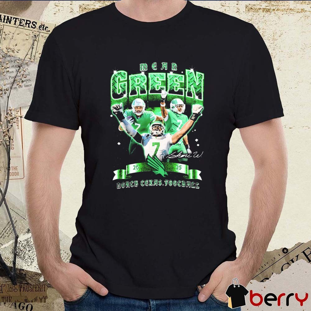 Shane Whitter North Texas Mean Green football NCAA Retro 90s Signature t-shirt