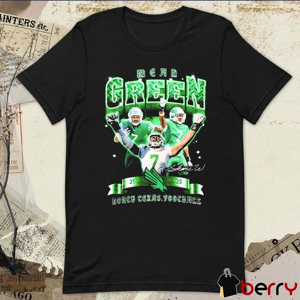 Shane Whitter North Texas Mean Green football NCAA Retro 90s Signature t-shirt