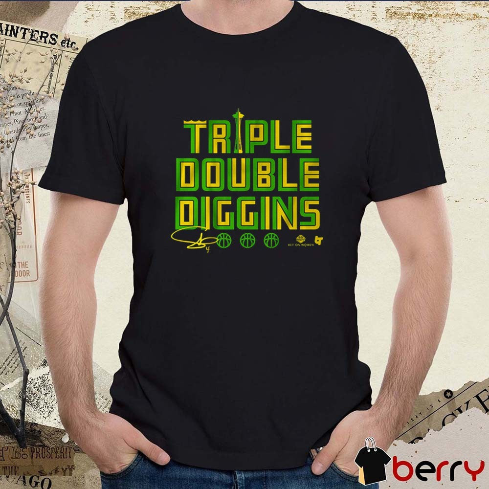 Skylar Diggins Triple Double Diggins Seattle Storm WNBA 2025 Signature t-shirt