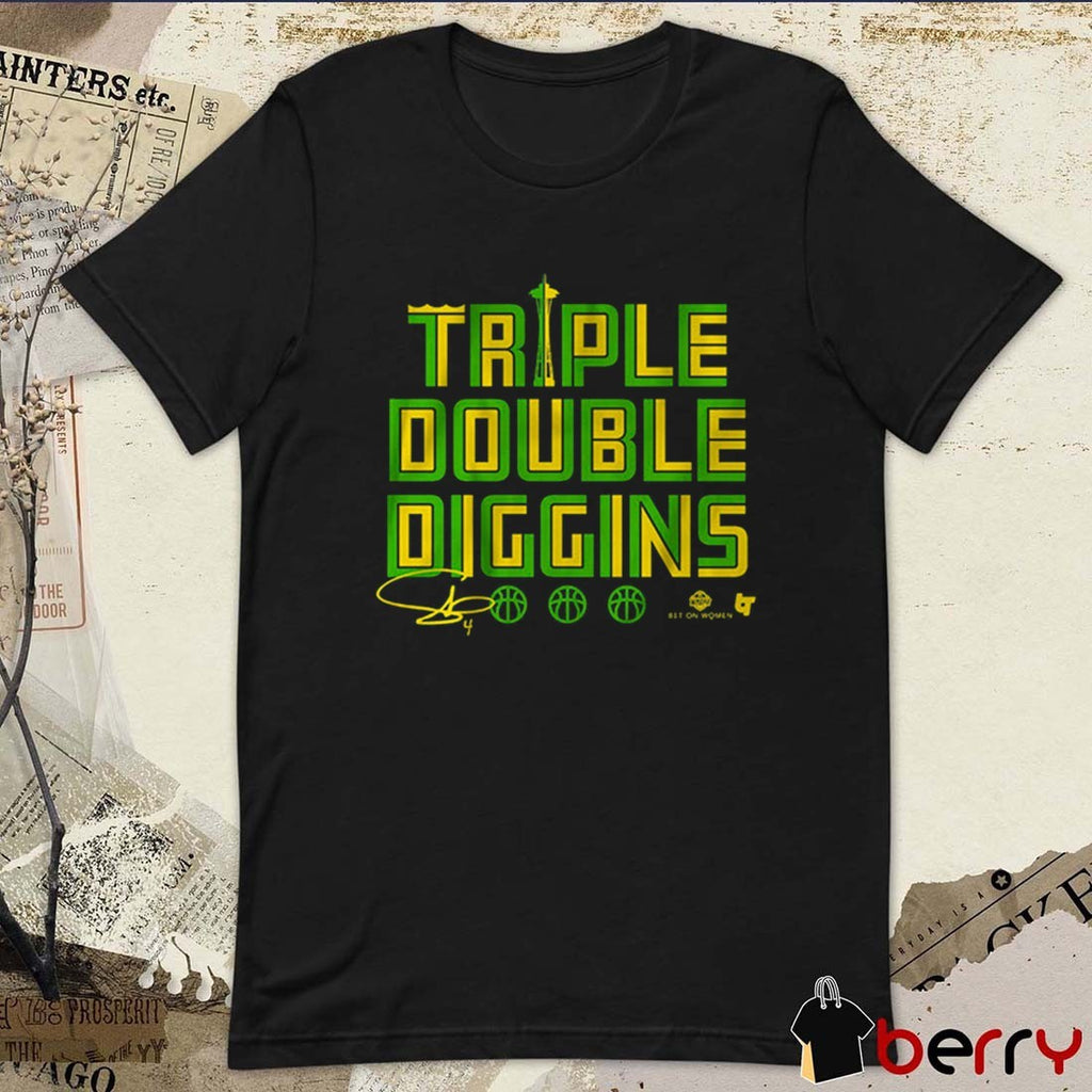 Skylar Diggins Triple Double Diggins Seattle Storm WNBA 2025 Signature t-shirt