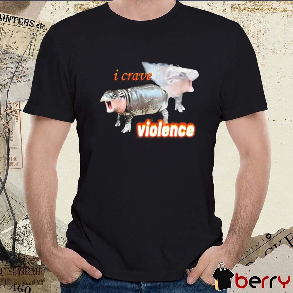 Snazzyseagull I Crave Violence Moo Deng t-shirt
