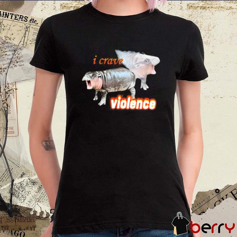 Snazzyseagull I Crave Violence Moo Deng t-shirt