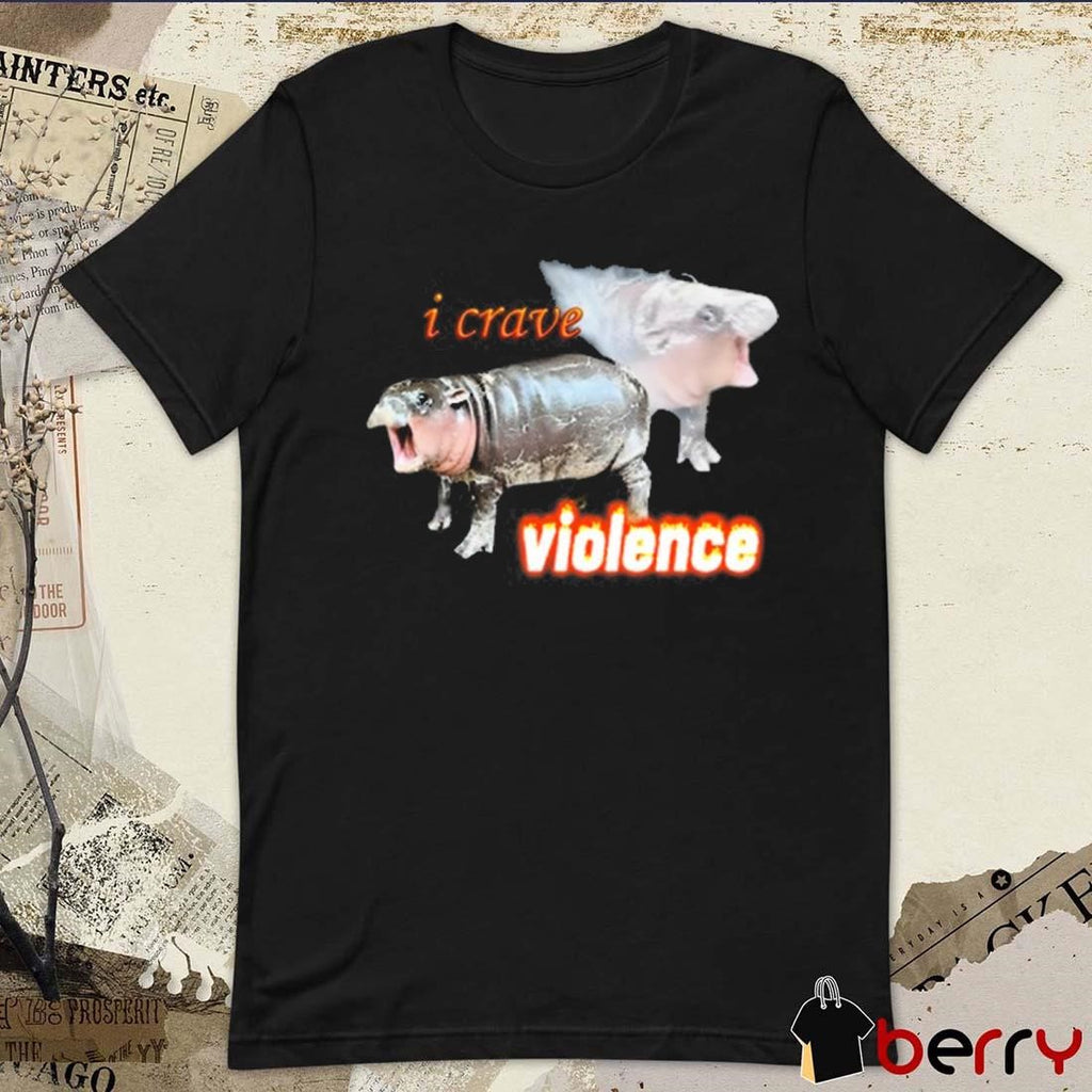 Snazzyseagull I Crave Violence Moo Deng t-shirt