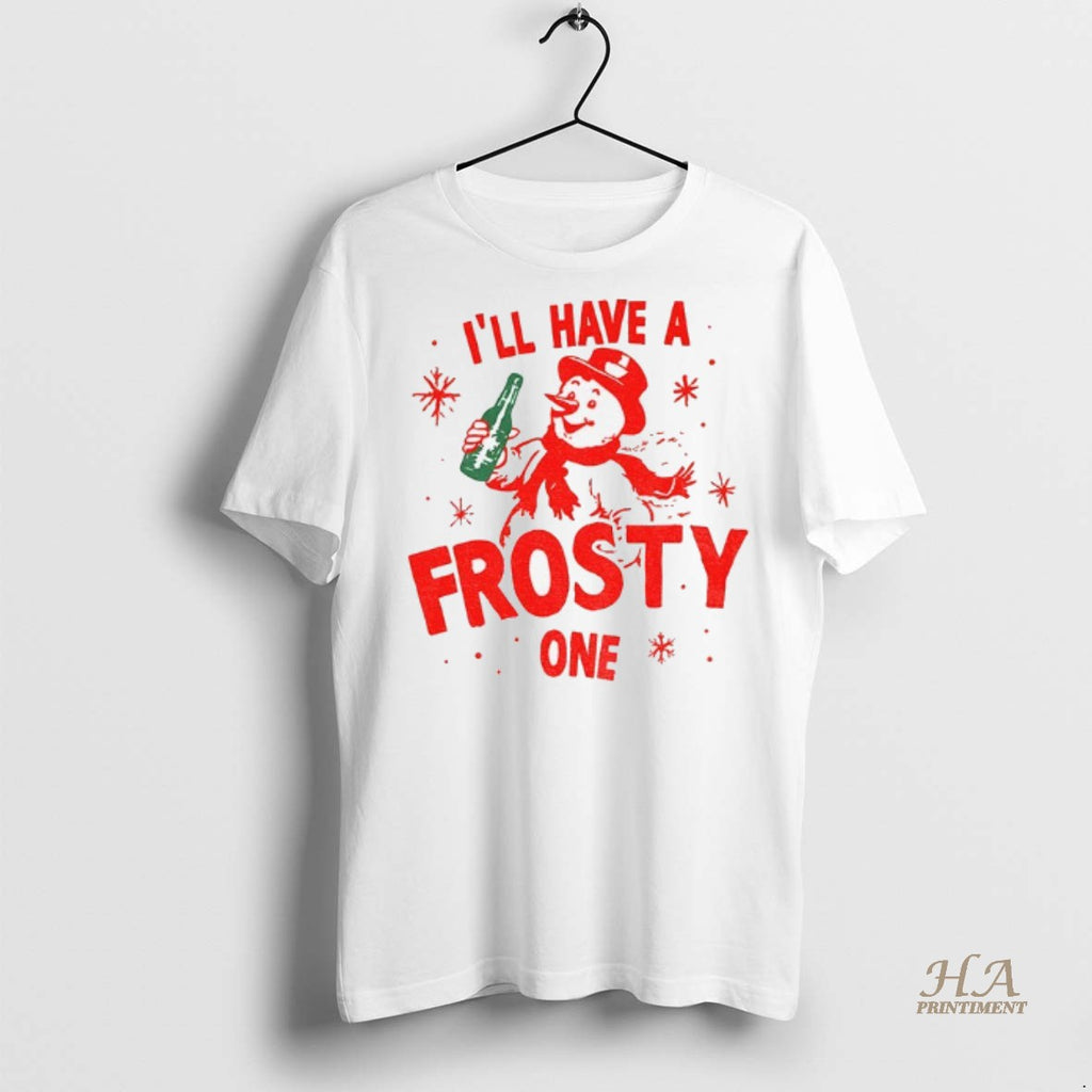 Official Snowman Ill Have A Frosty One Merry Christmas 2025 Shirt