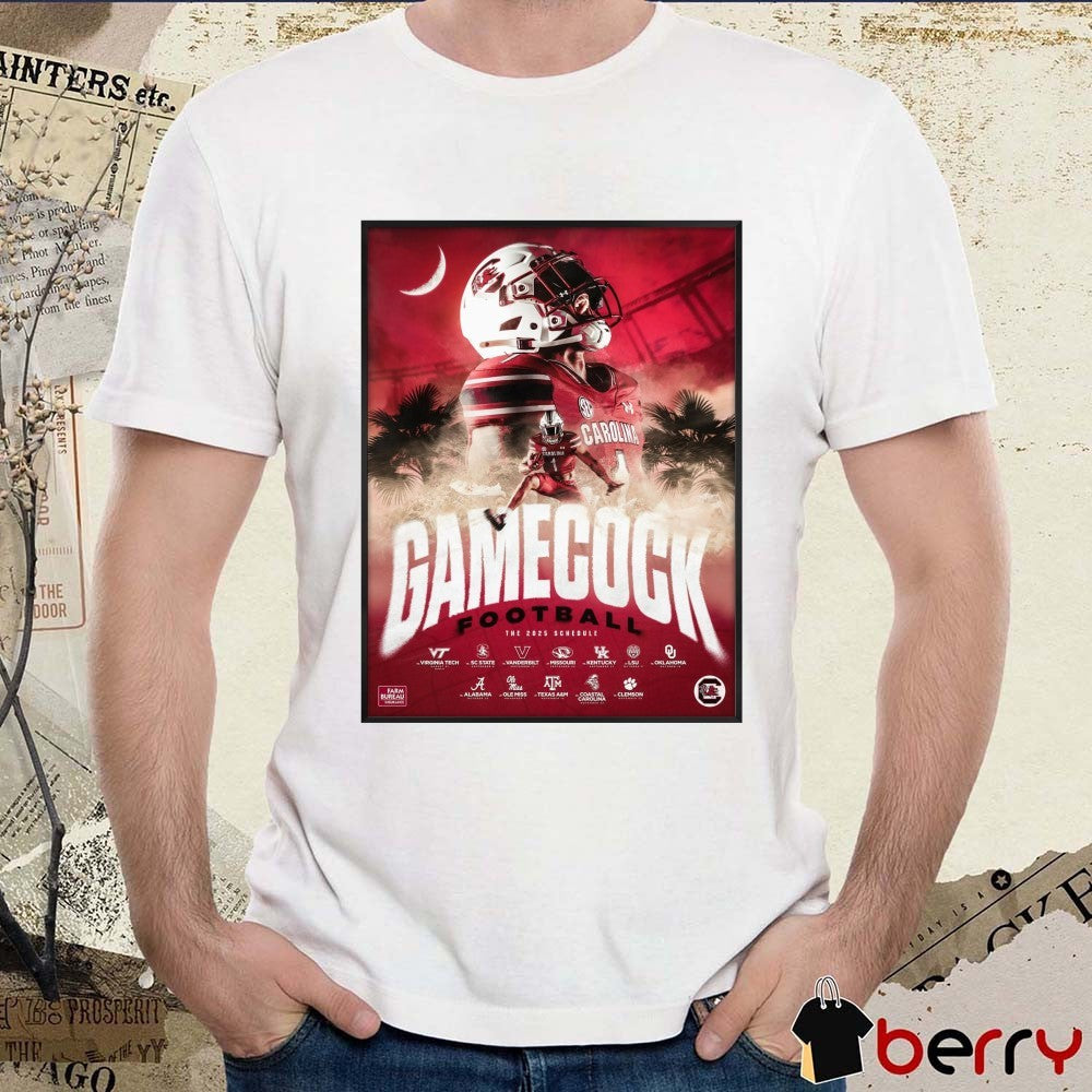 South Carolina Gamecock Football 2025 Season Garnet And Black Spring Game Friday April 18th Poster t-shirt