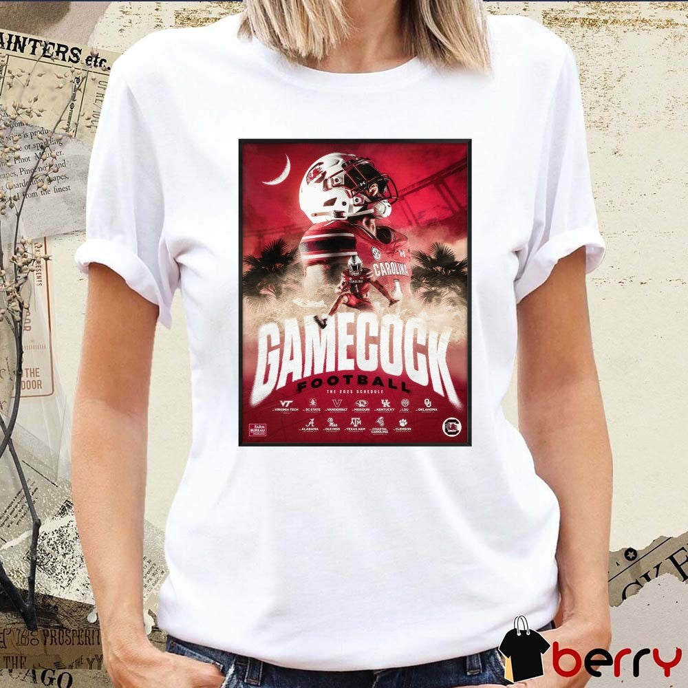 South Carolina Gamecock Football 2025 Season Garnet And Black Spring Game Friday April 18th Poster t-shirt