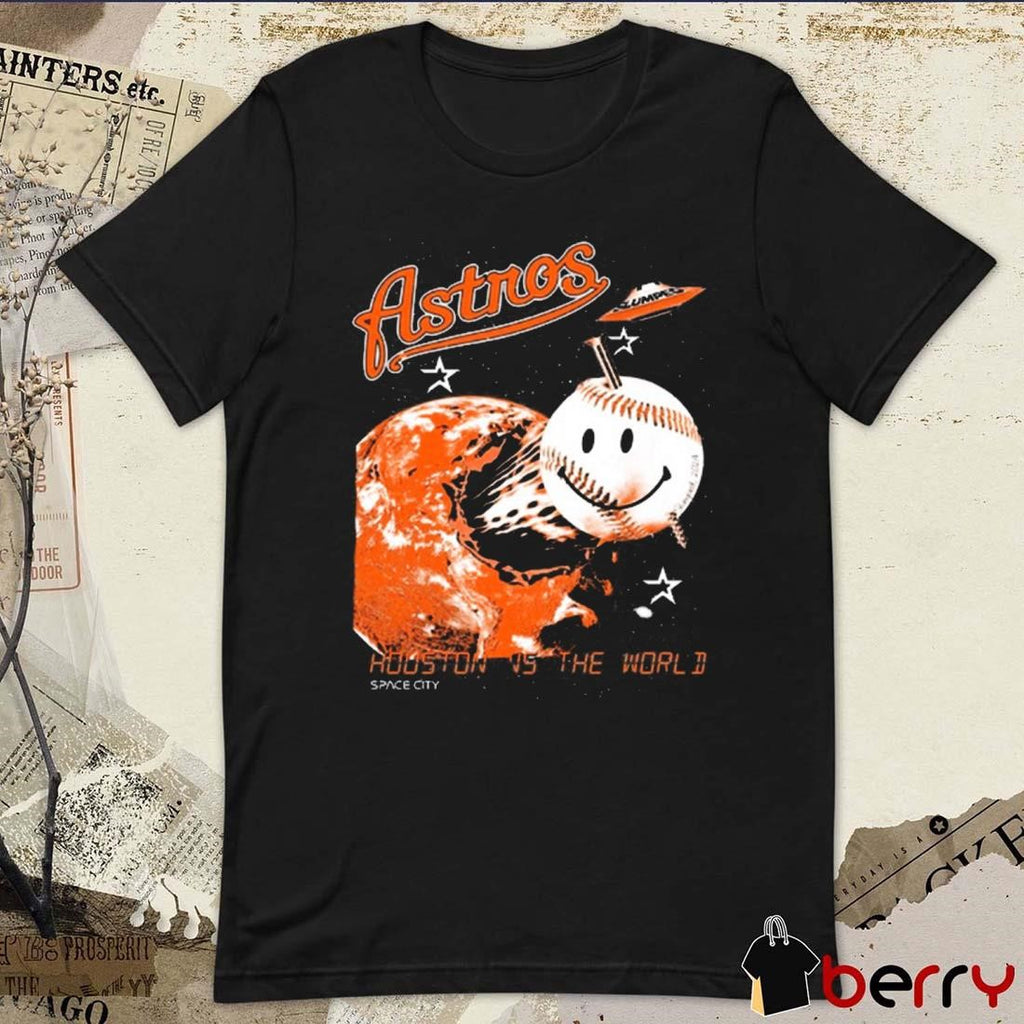 Space Astros Glow Houston Is The World t-shirt