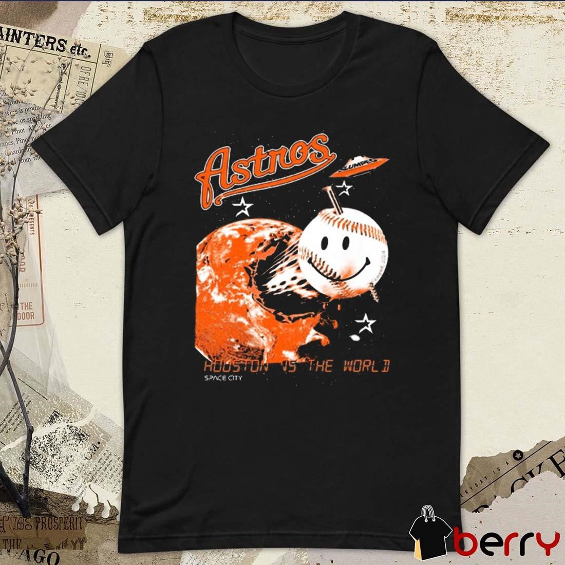 Space Astros Glow Houston Is The World t-shirt