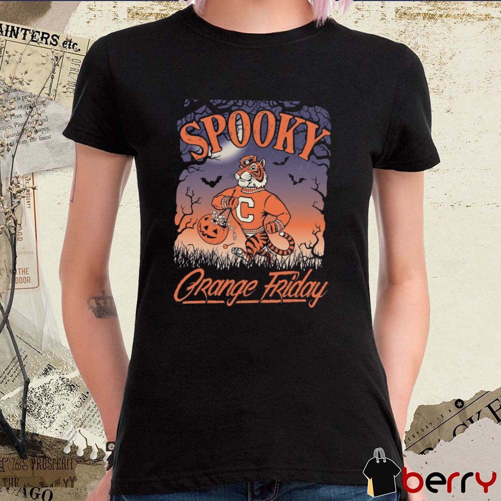 Spooky Orange Friday in Tigertown Clemson Tigers Halloween 2025 t-shirt