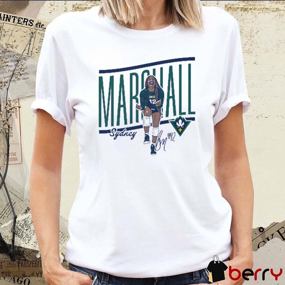 Sydney Marshall #12 UNC Wilmington Cartoon Signature t-shirt