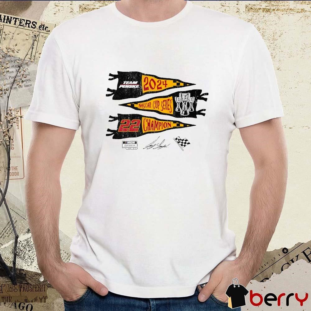 Team Penske Joey Logano 2024 NASCAR Cup Series Champion 3X Signature Vintage t-shirt