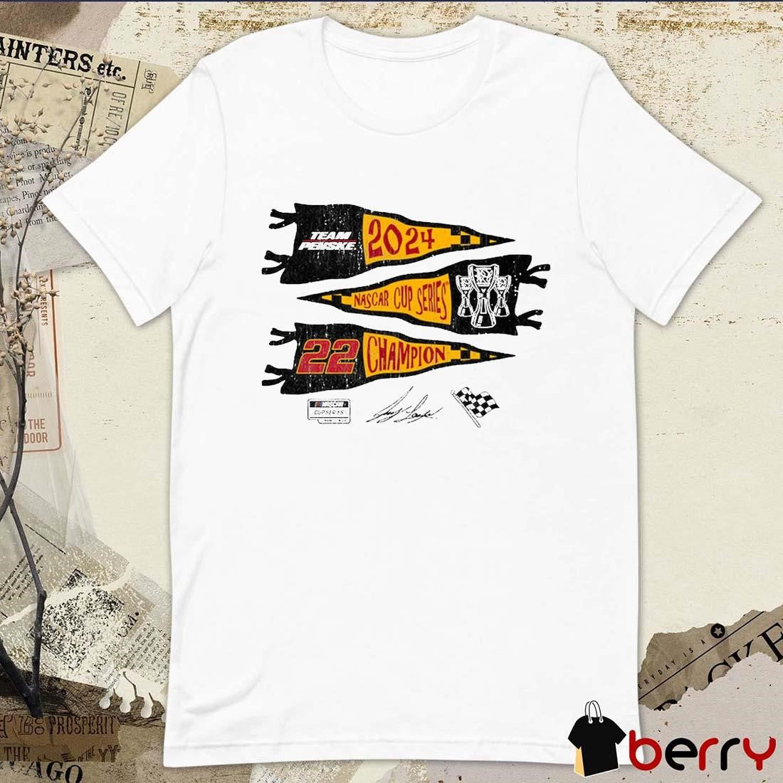 Team Penske Joey Logano 2024 NASCAR Cup Series Champion 3X Signature Vintage t-shirt